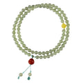 Pale blue Hetian jade bracelet with 6mm beads in three-circle design for women