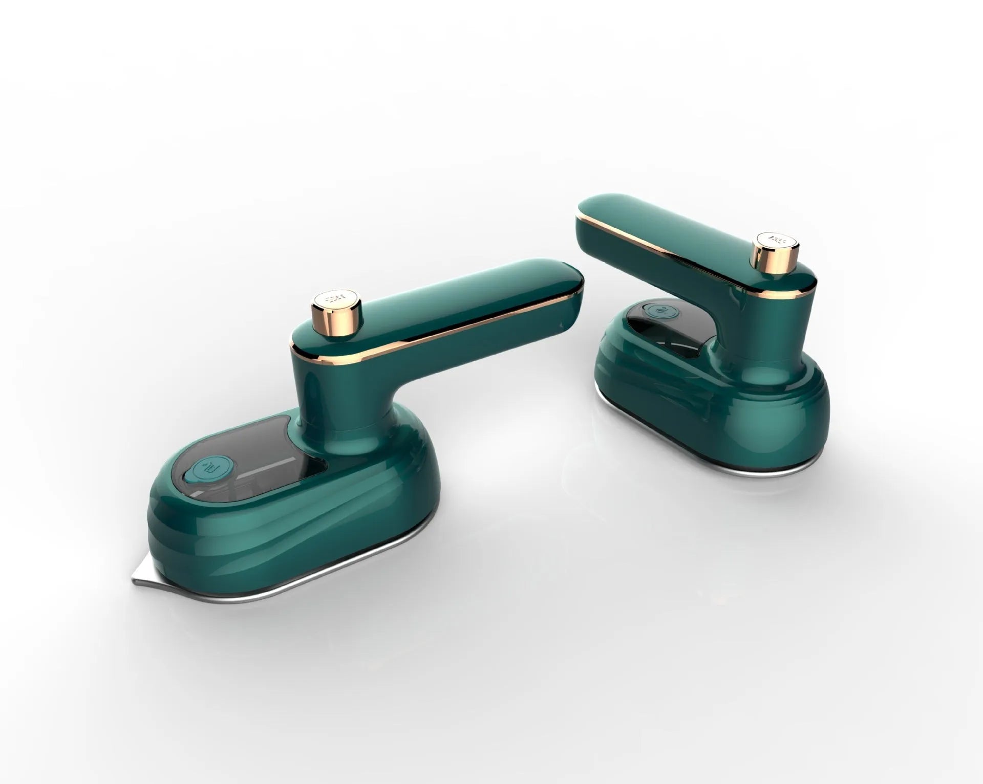 Mini water spray ironing machine folding travel portable electric iron in dark green and white