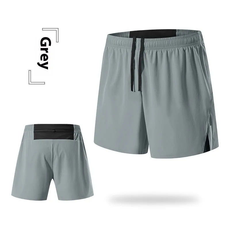Men's black off-road running shorts with a high waist and loose fit for marathon running.