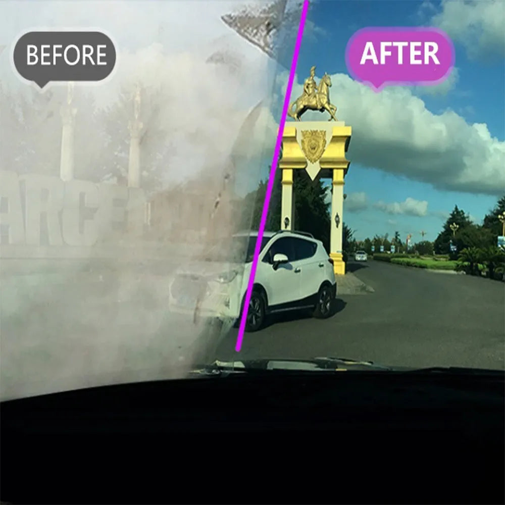 Car glass antifogging spray bottle with nozzle for vehicle windscreen and window condensation prevention