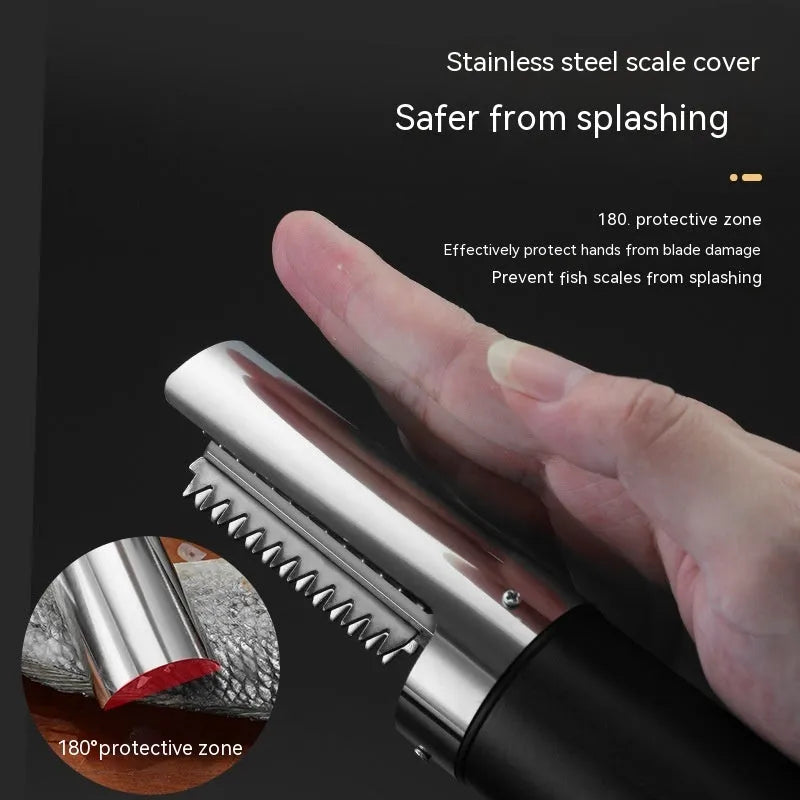 Electric razor fish scaler machine handheld cordless 125W waterproof in white
