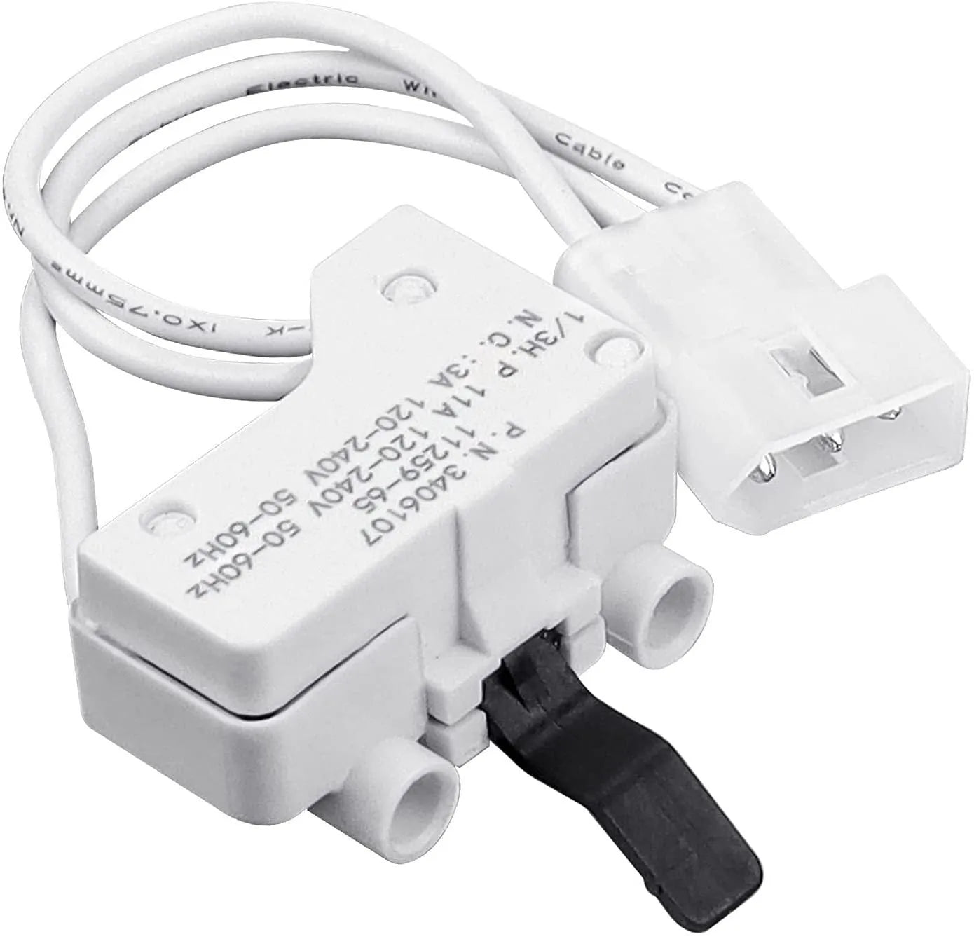 White washing machine door switch replacement part 3406107