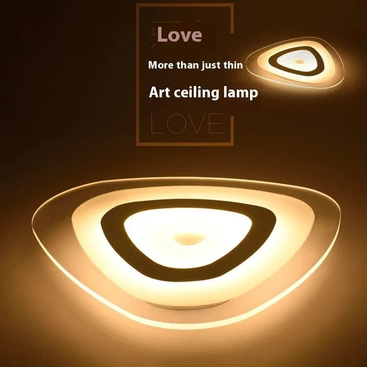 Triangle ceiling lamp with creative geometric design for bedroom or living room LED lighting