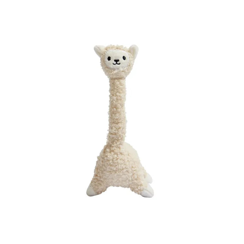 Plush alpaca cat teaser toy with teasing stick in Magic Animal Alpaca design for indoor cat play