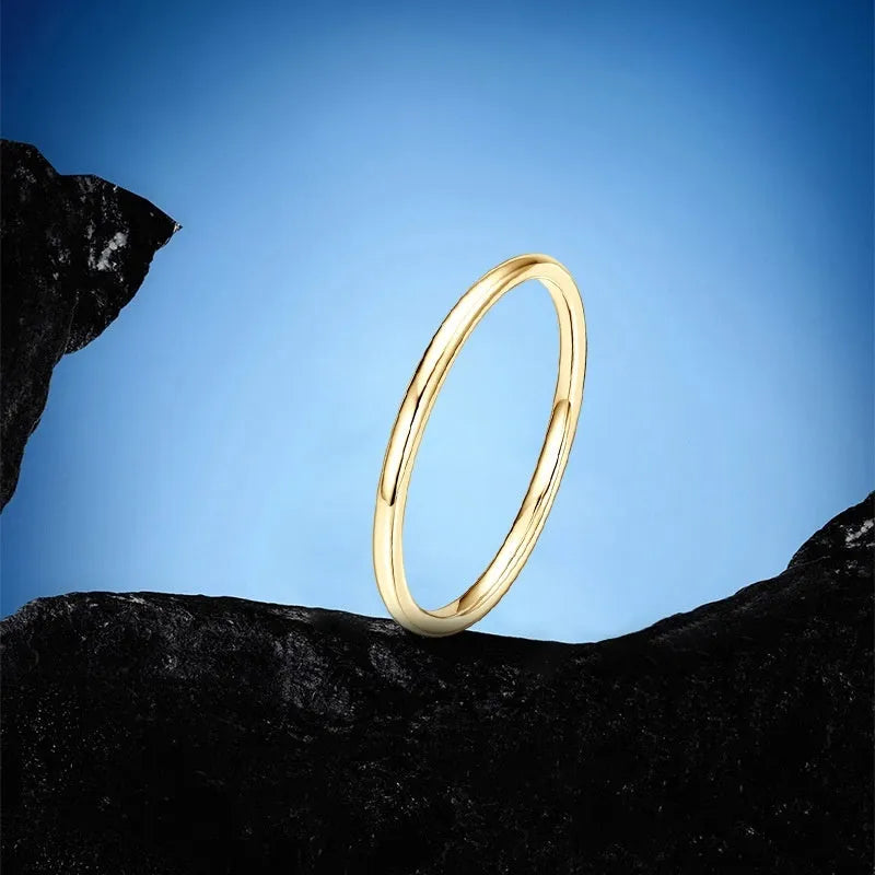 Simple geometric round bracelet ring in sterling silver, gold, and platinum colour options.