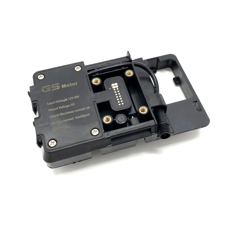 Black ABS plastic navigation mounting bracket for BMW R1200GS and R1250GS motorcycles