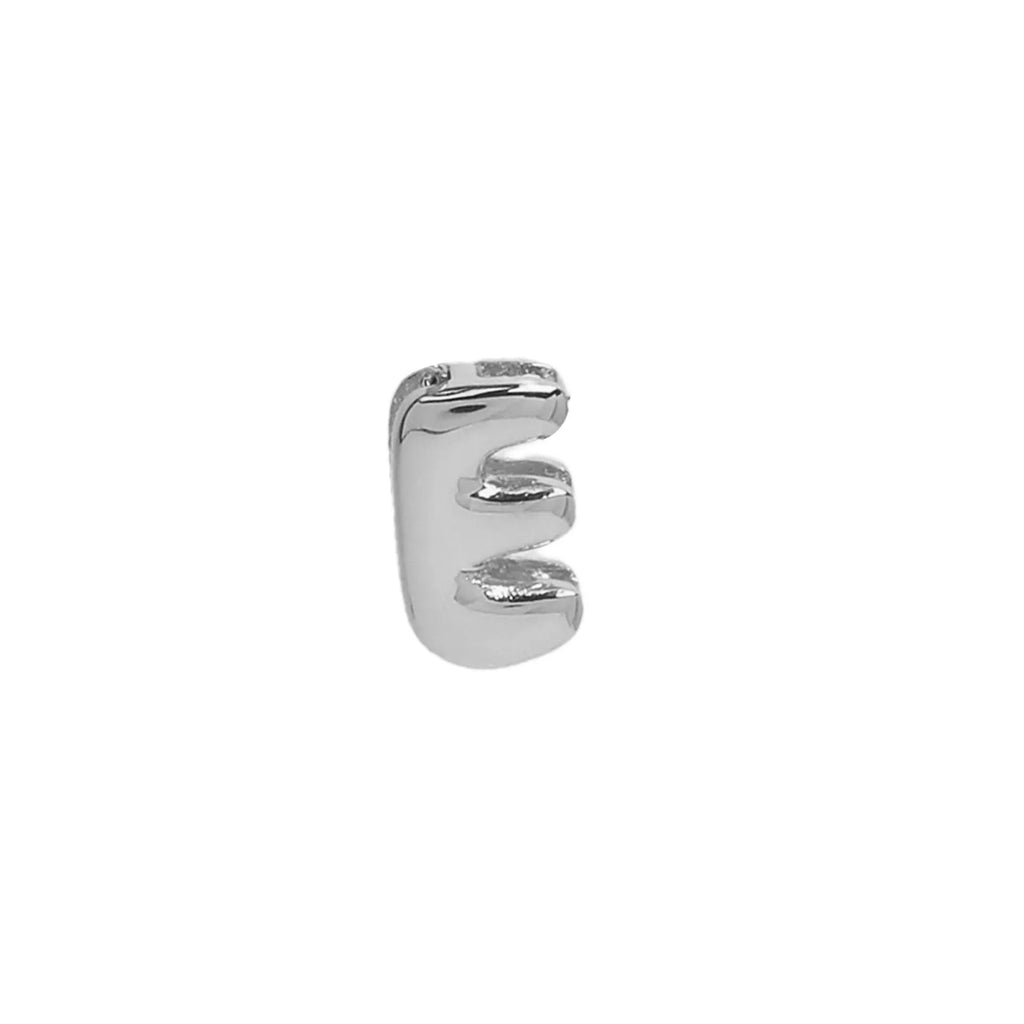18k brass smooth surface bubble DIY letter bracelet with gold electroplated finish and letter pendant on white background