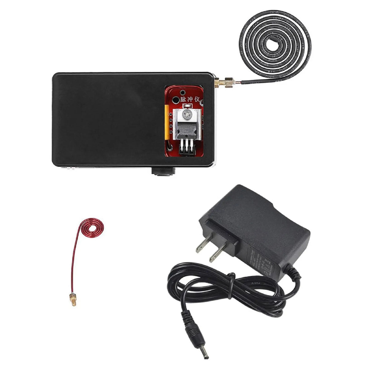 Compact black ABS electromagnetic pulse detector with 150MHz frequency and lithium battery, dimensions 85x50x21mm