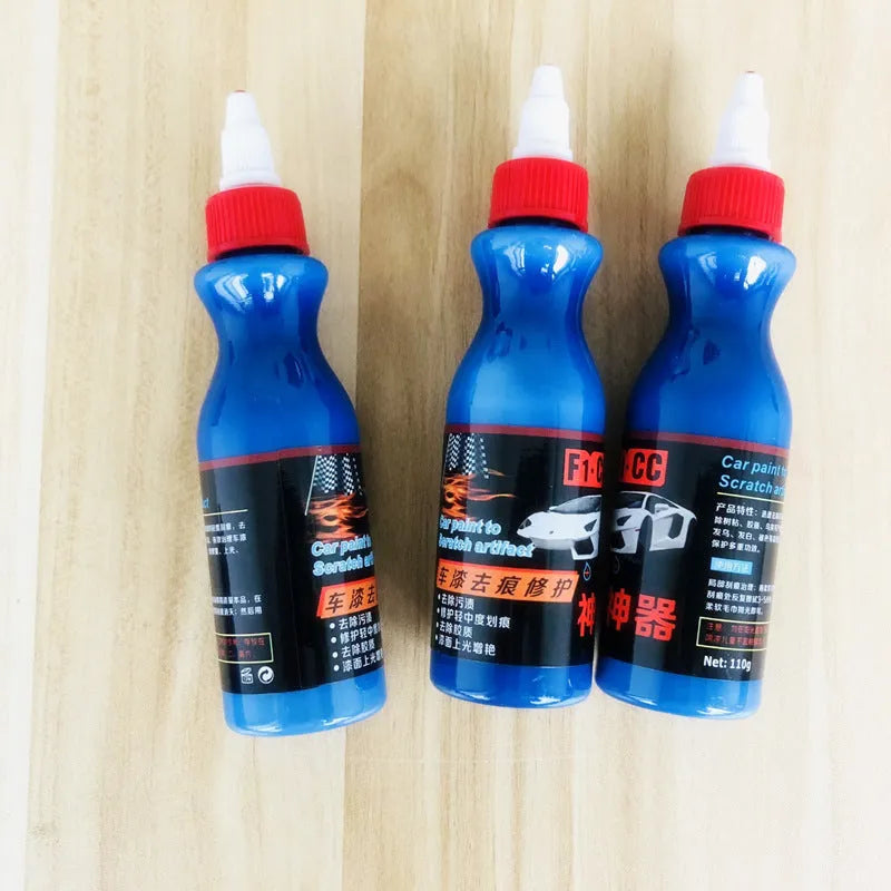 Small blue car wiping tool and scratch repair agent for automotive paint touch-ups