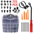 721PCS boxed buckle set for general automobile panel lining and bumper fasteners with tools and gaskets