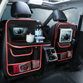 Car seat back storage bag in black Oxford cloth hanging on seat back, 54 x 42 x 22cm multi function organiser