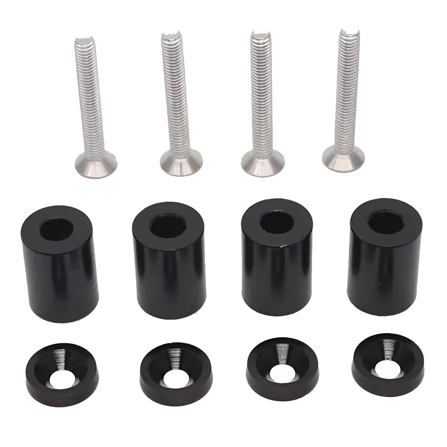 Aluminium alloy machine cover shim kit with screws and nuts for 6mm 8mm mounting points