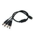 Black 0.39 metre DC power cable with 1-to-4 split for monitoring equipment