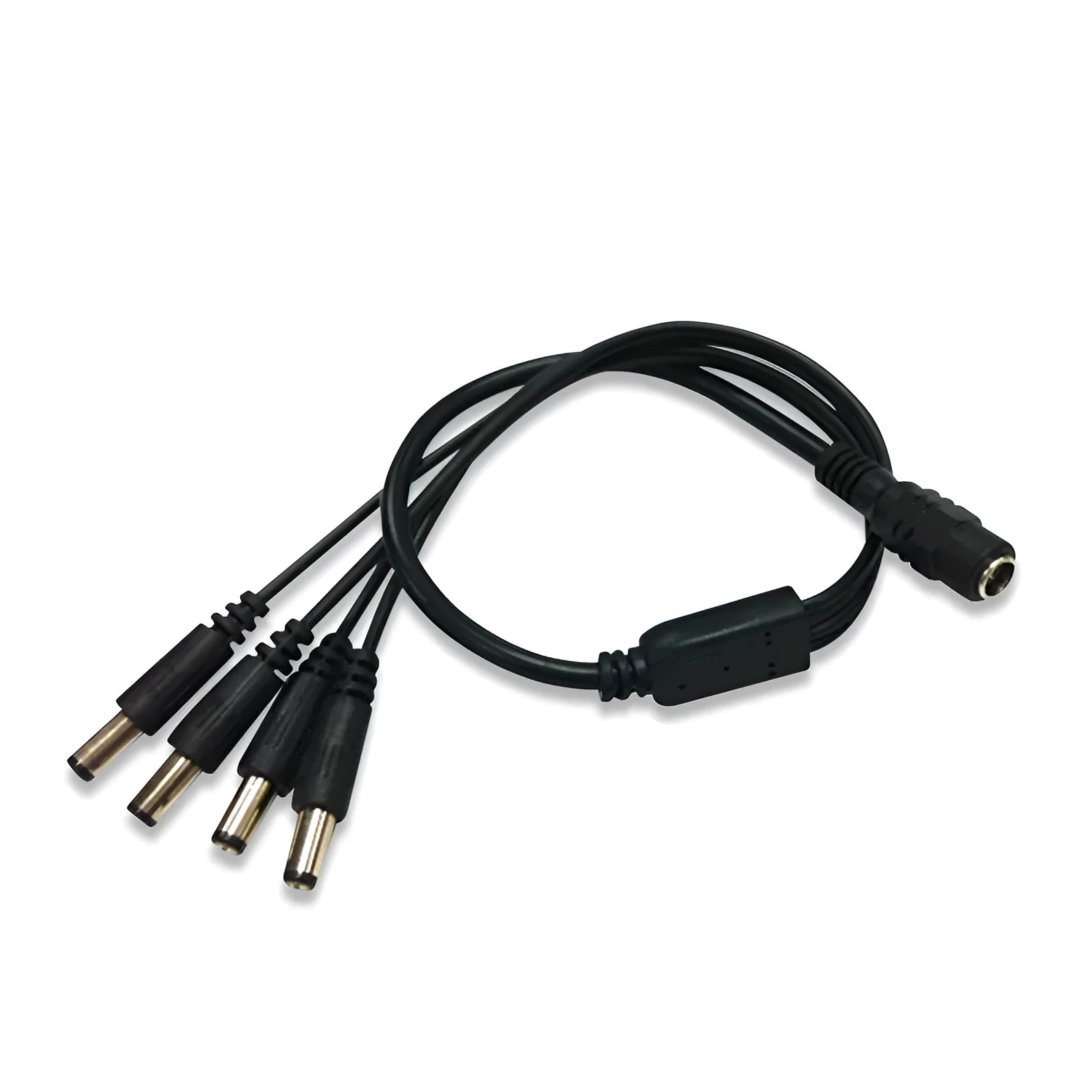 Black 0.39 metre DC power cable with 1-to-4 split for monitoring equipment