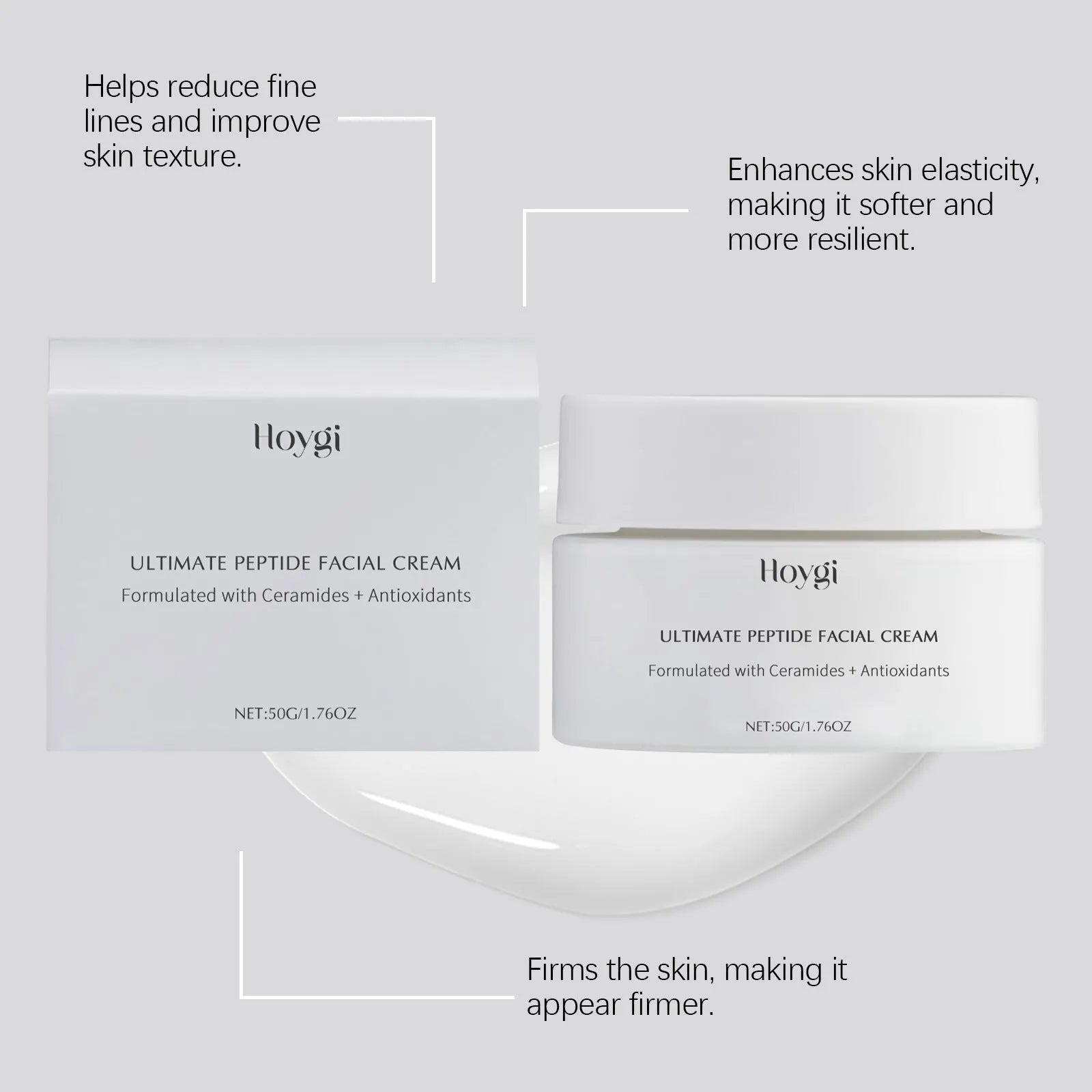 Deep Nourishing Moisturizing Facial Cream 50g jar with Ceramide NP and peptides