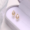 Geometric 925 sterling silver earrings with sweet white crystal accents on electroplated settings