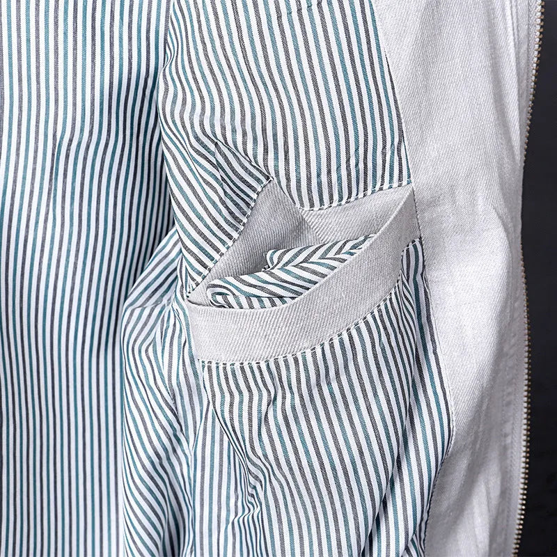 Men's lightweight cotton linen jacket in heather grey, shown in a regular fit.