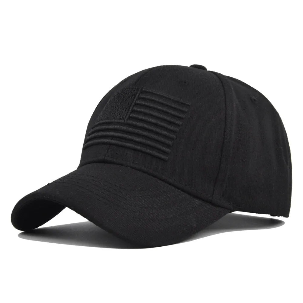 Stereo embroidered peaked cap cotton hard top dome crown 7.5cm brim black colour