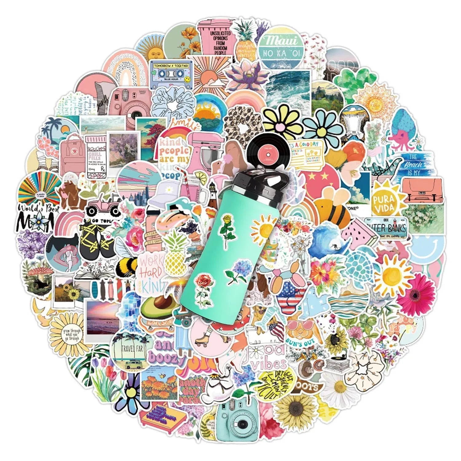 200-piece PVC waterproof style stickers for DIY luggage notebook decoration