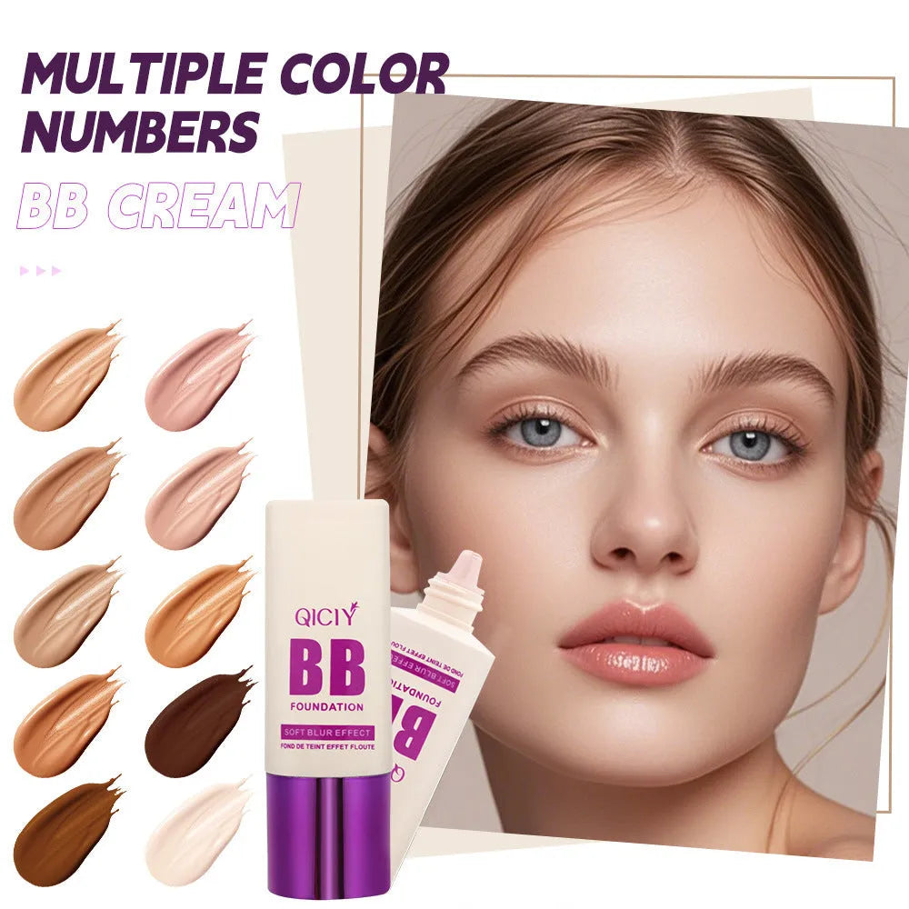 Feeding bottle squeeze tube of liquid foundation BB cream in 10 colour shades for brightening and concealing