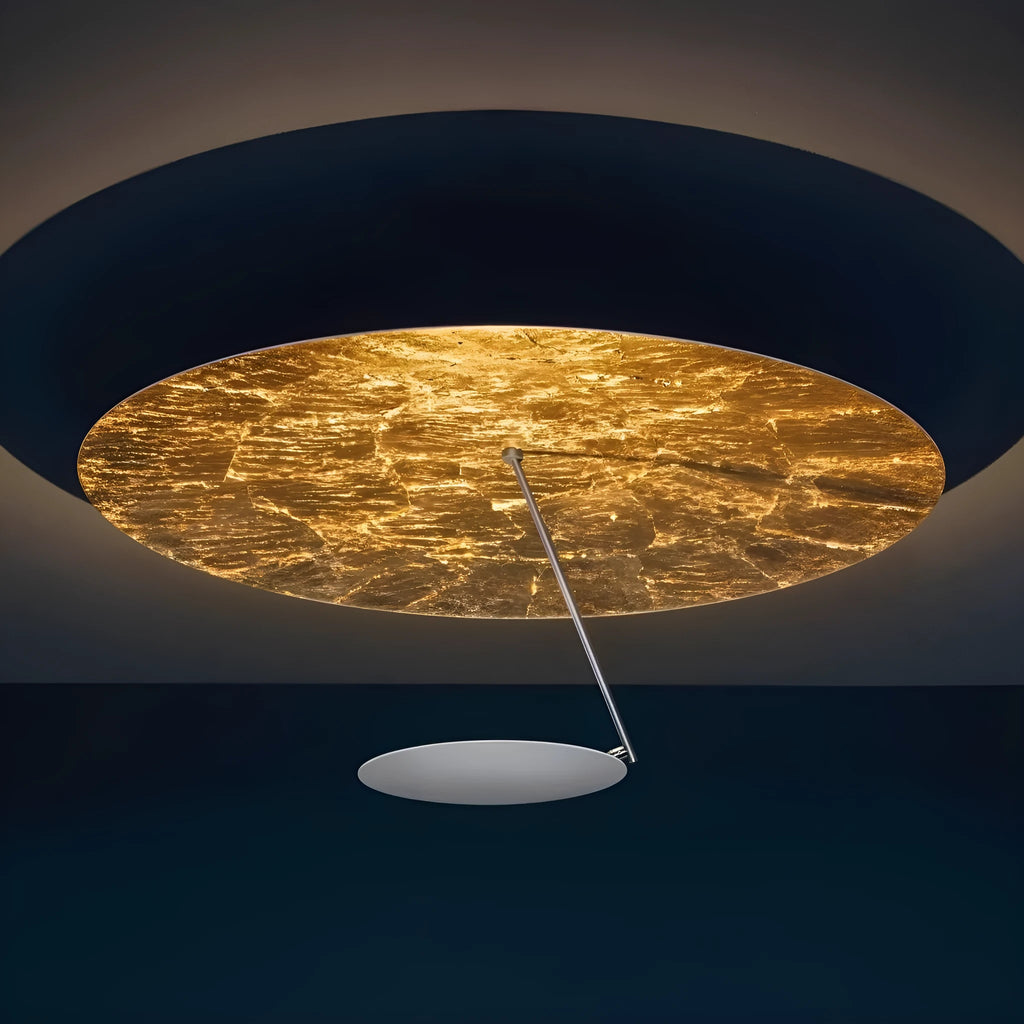 Modern white and gold iron art chandelier ceiling light with a 50cm diameter shade and integrated LED