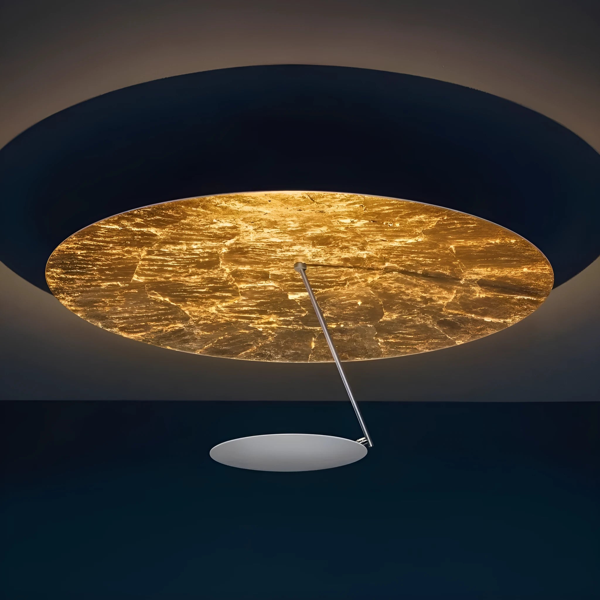 Modern white and gold iron art chandelier ceiling light with a 50cm diameter shade and integrated LED