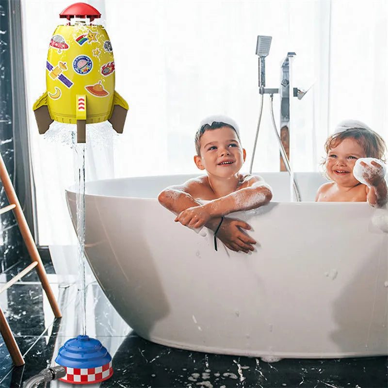 Rocket launcher water pressure sprinkler toy for outdoor garden lawn play with ABS plastic construction