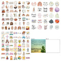 50-piece pack of assorted printed graffiti design vinyl stickers on backing paper.