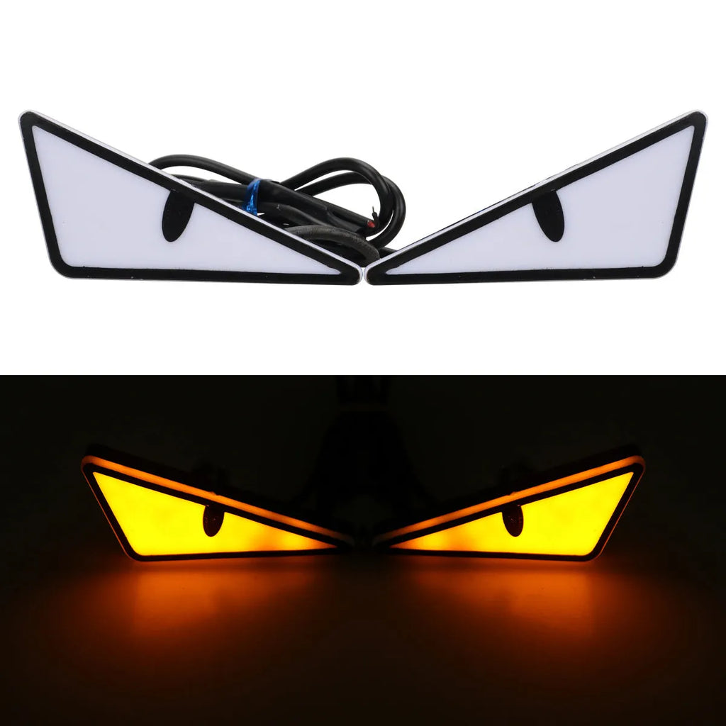 Triangle eyes modified motorcycle decorative lights in plastic, 12V, waterproof, available in five colours