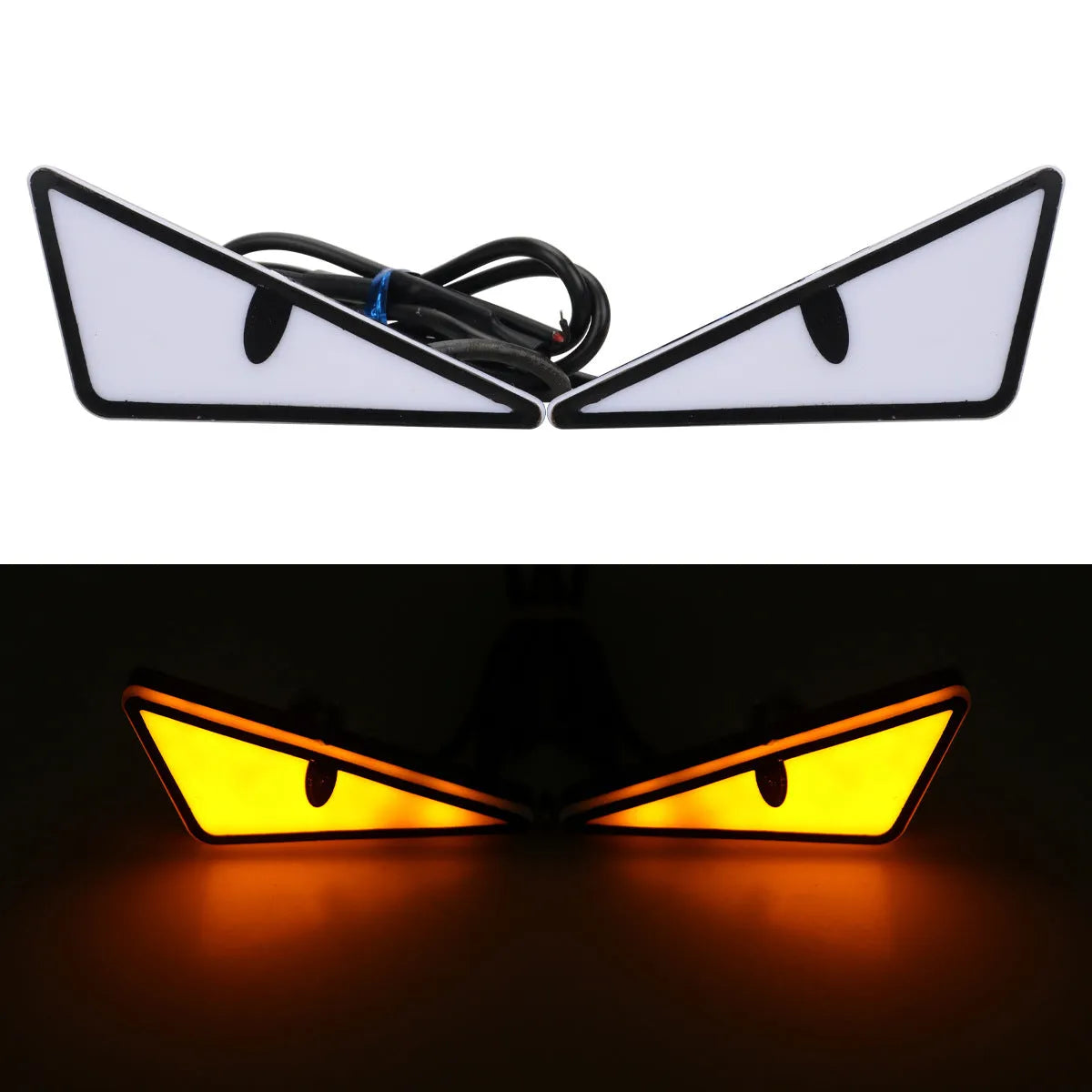 Triangle eyes modified motorcycle decorative lights in plastic, 12V, waterproof, available in five colours