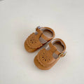 Girls' hollow-out summer shoes with rubber sole and buckle fastening, sizes 11-13cm