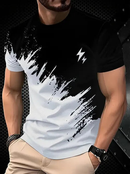 Men's loose fit casual polyester T-shirt in multiple colours with short sleeves