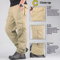 Men's khaki velvet overalls with wool lining showing straight leg opening and loose fit