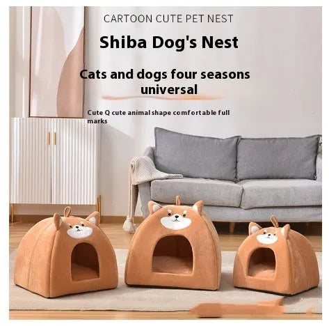 Warm cloth cat bed for autumn and winter available in S, M, L sizes