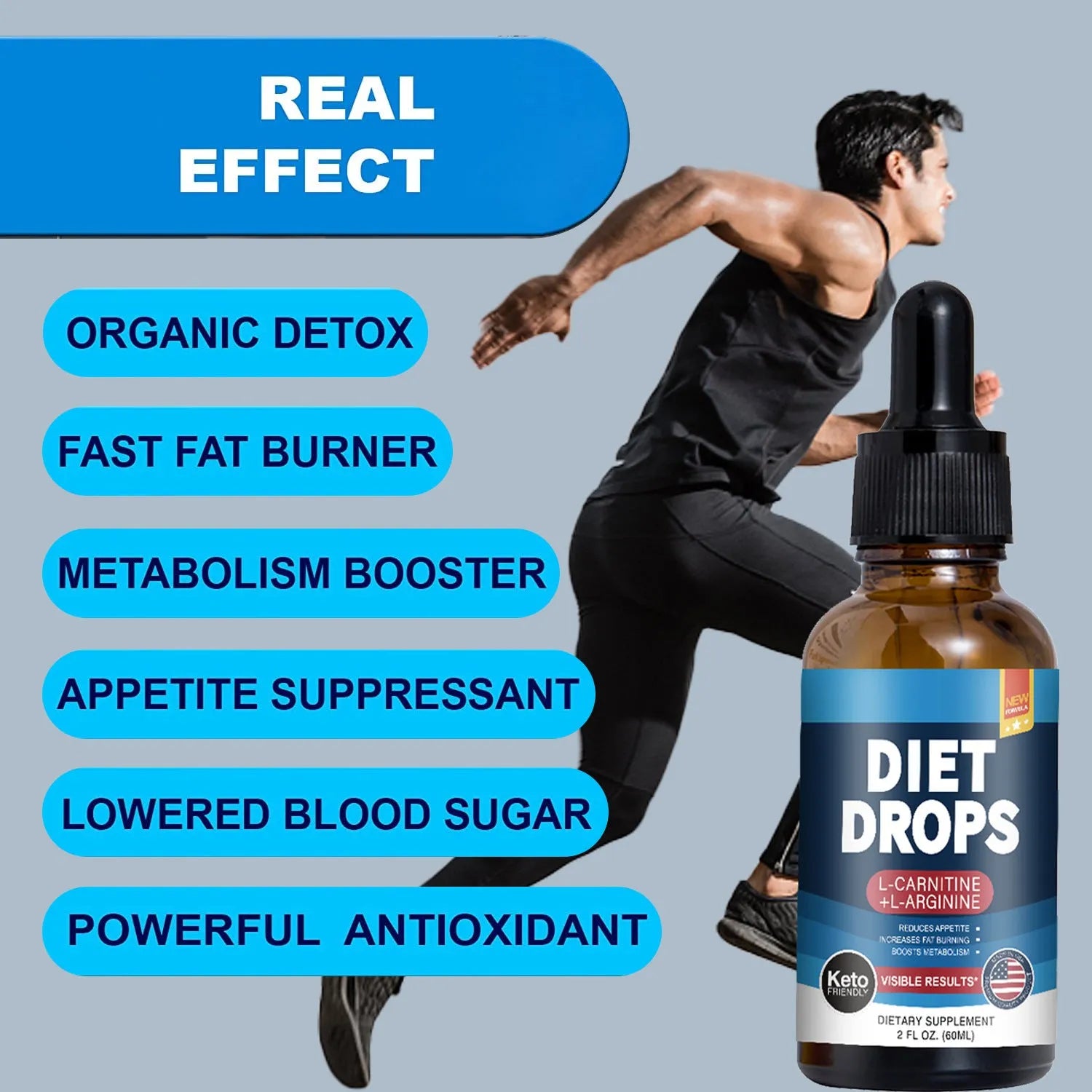 60ml bottle of liquid ketone drops dietary supplement