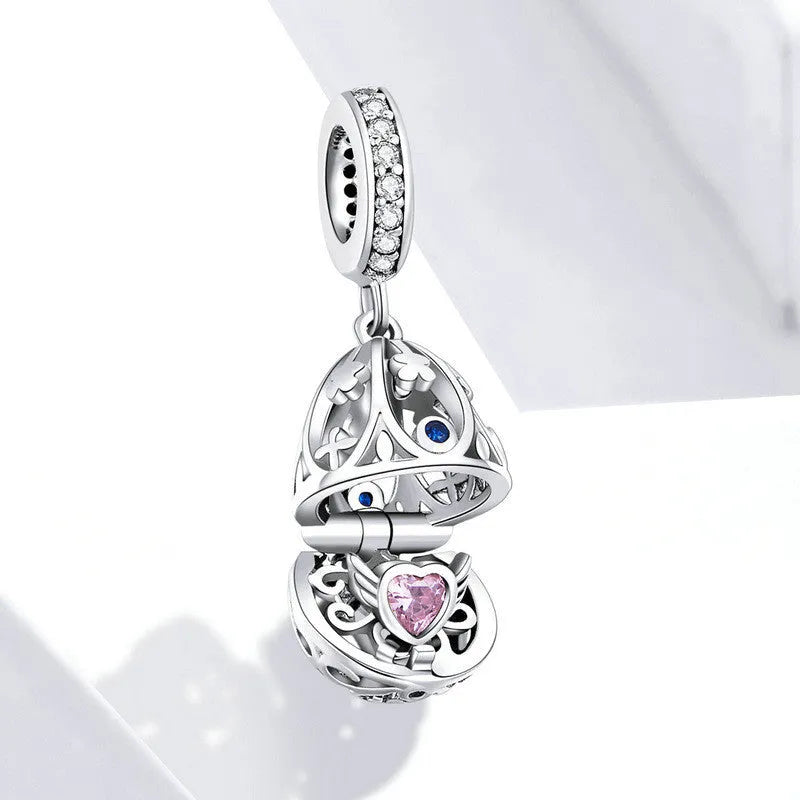 Silver beaded pendant 2.3cm by 1cm electroplated loose bead for jewellery making
