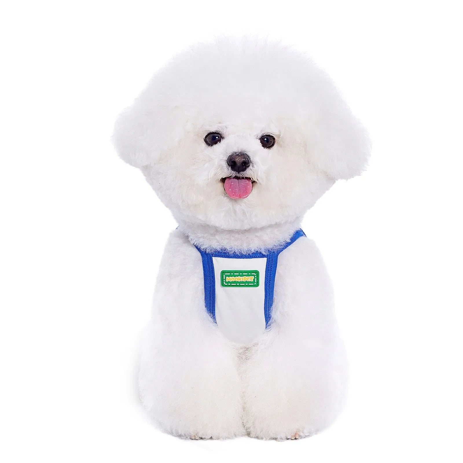 Beige cotton blend pet summer bra top for small dogs like Bichon Maltese, size XXS to 2XL