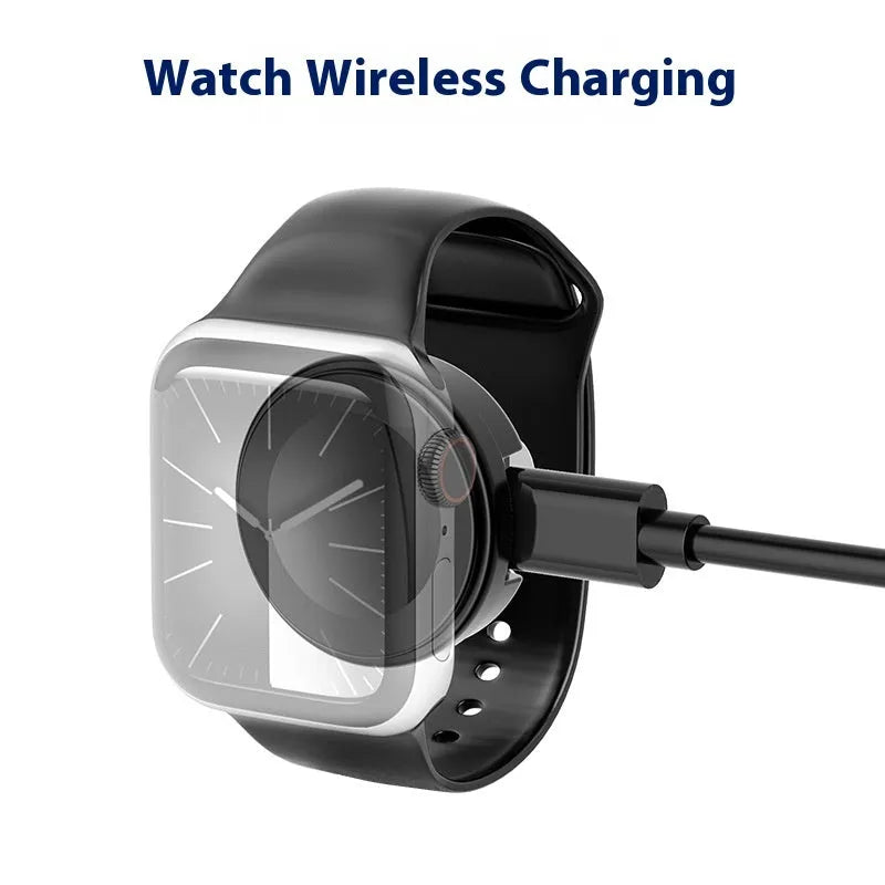 Black universal magnetic adapter cable with five interface tips, ABS PVC material, 0.28cm length