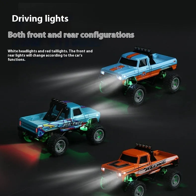 Metal alloy four-wheel drive electric rock crawler climbing toy for infant girls with remote control and container