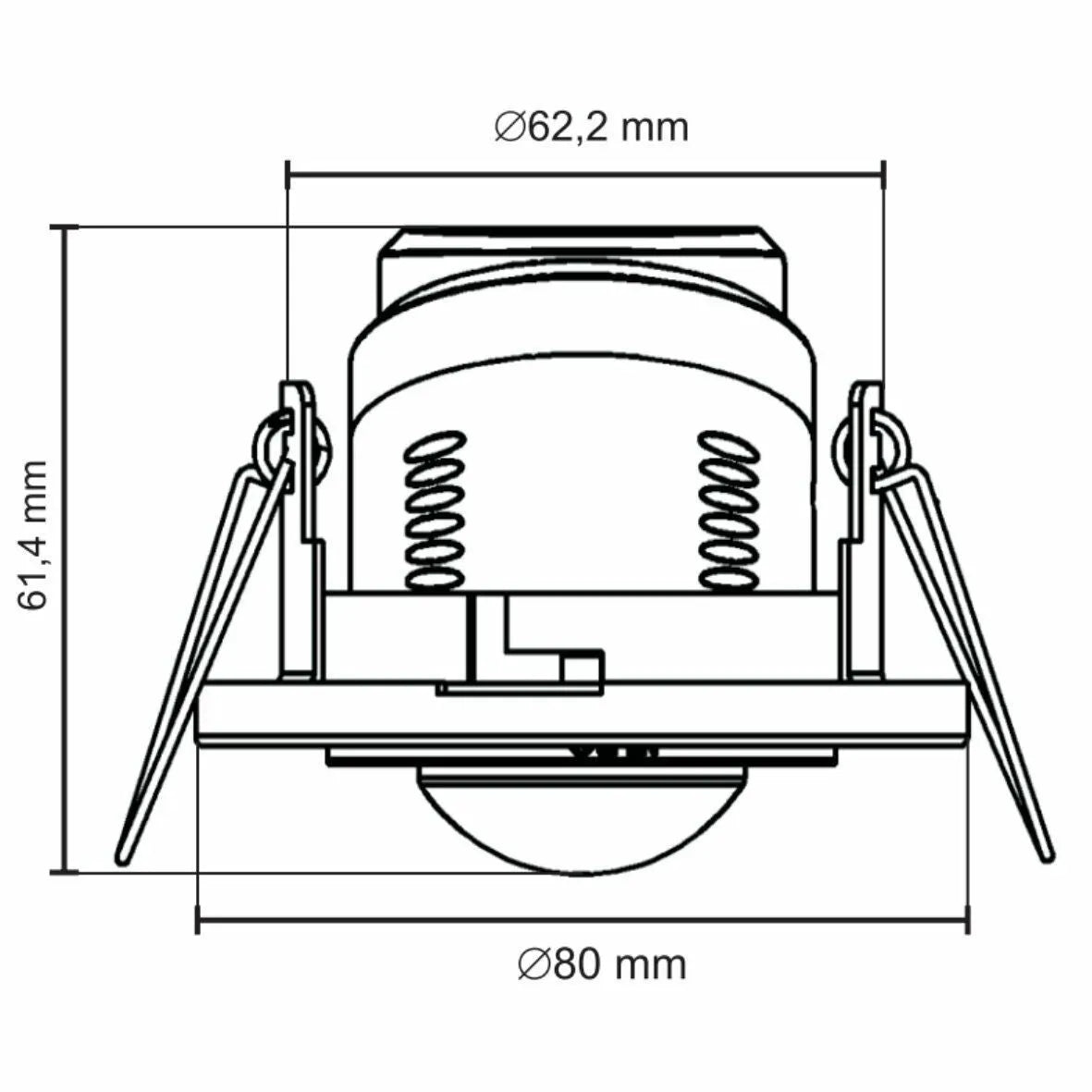 PIR26 adjustable infrared sensor module with rotating head, 8m range, copper tinned contacts