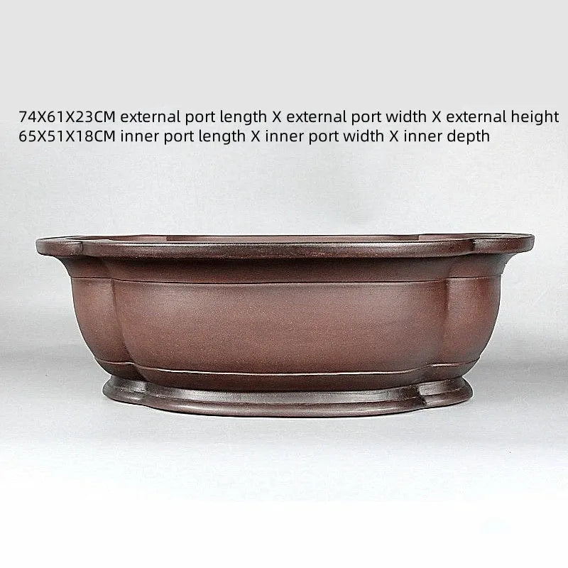 Handmade antique crabapple shaped purple clay flower pot, Chinese style, large 74cm planter.