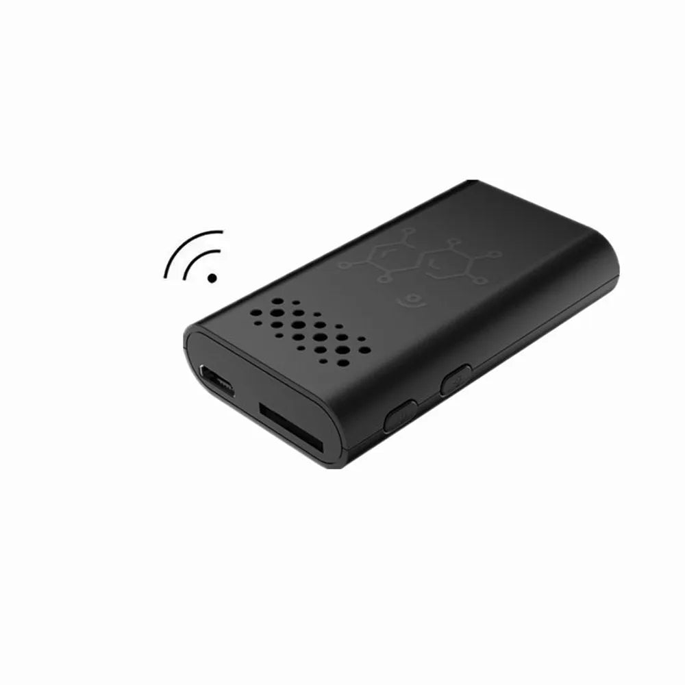 Black smart security camera with 1080p resolution for indoor baby monitoring and home security