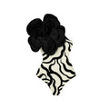European American style one-piece swimsuit with three-dimensional floral pattern in nylon fabric