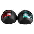 Marine yacht side light LED lamp pair 90x77x43.5mm black and white hardware for boat navigation