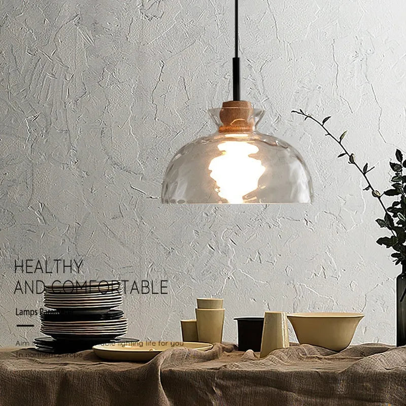 Three-head retro pendant light with warm light, 220V, long or round plate for cafe bar dining room study