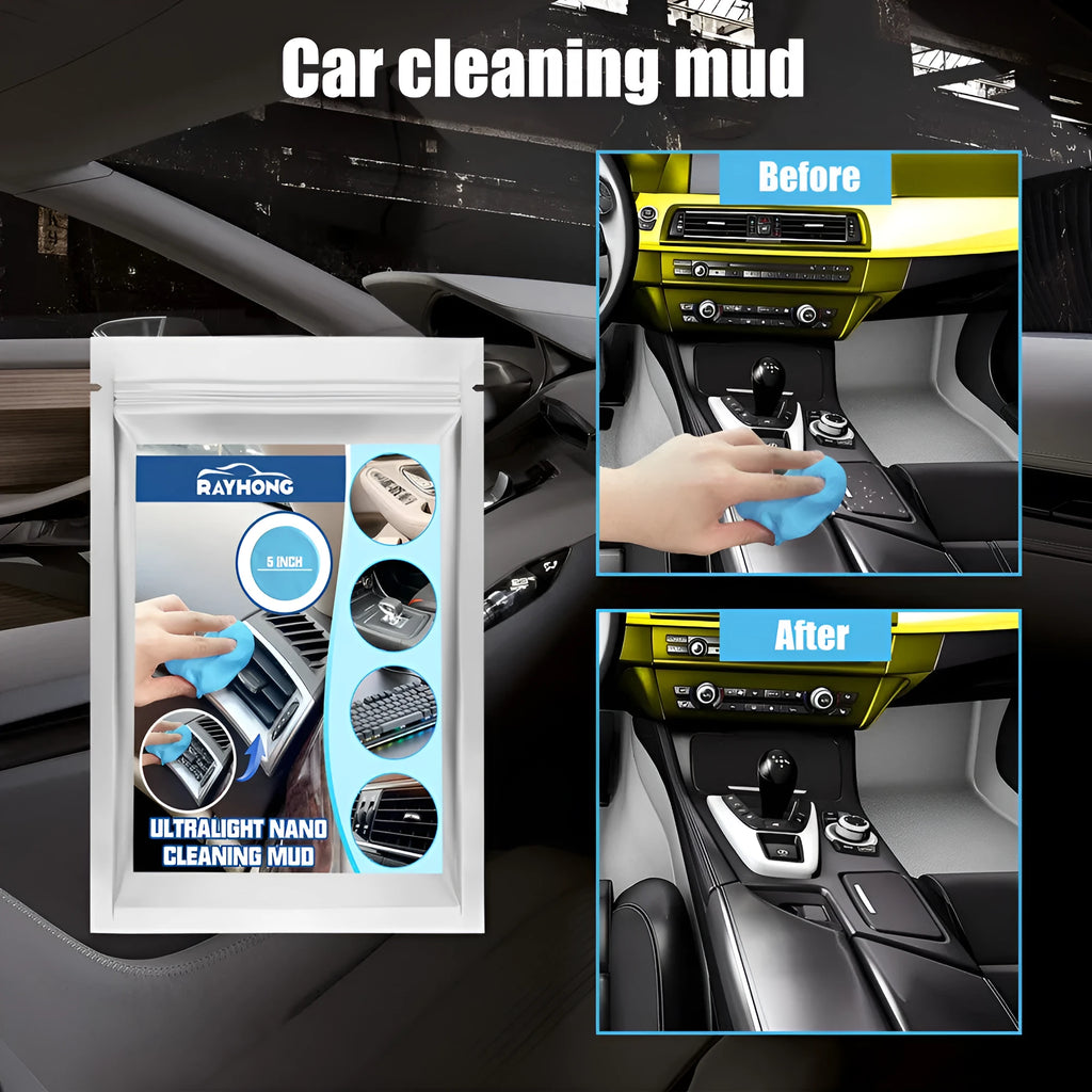 Car cleaning mud putty for dust removal from interior vents and gaps.