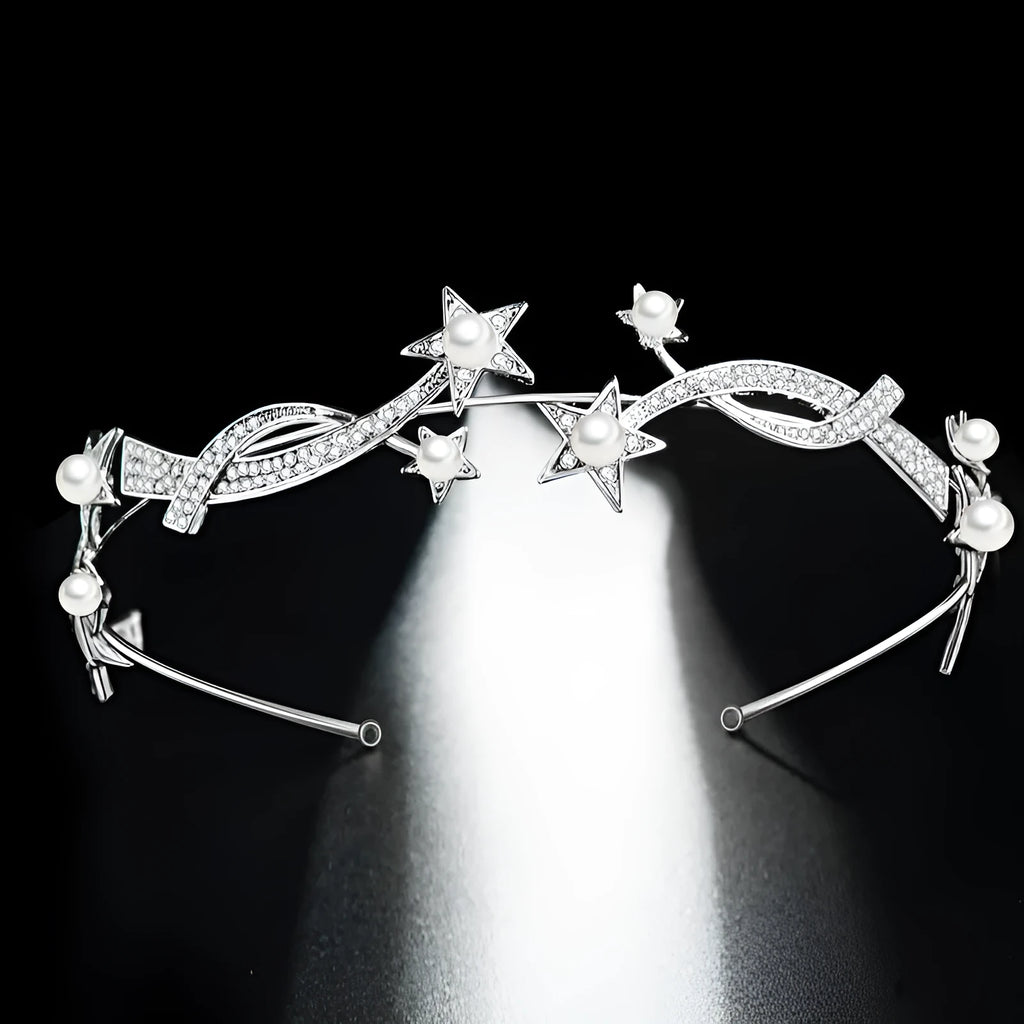 New Princess XINGX bridal crown headband alloy wave shape electroplated finish 28cm long 3.5cm wide default colour
