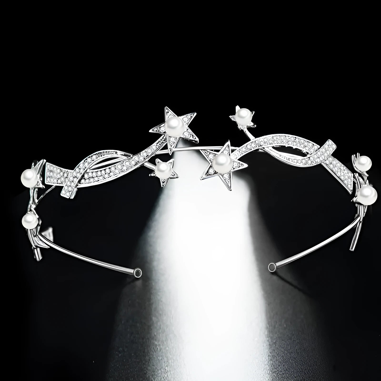 New Princess XINGX bridal crown headband alloy wave shape electroplated finish 28cm long 3.5cm wide default colour