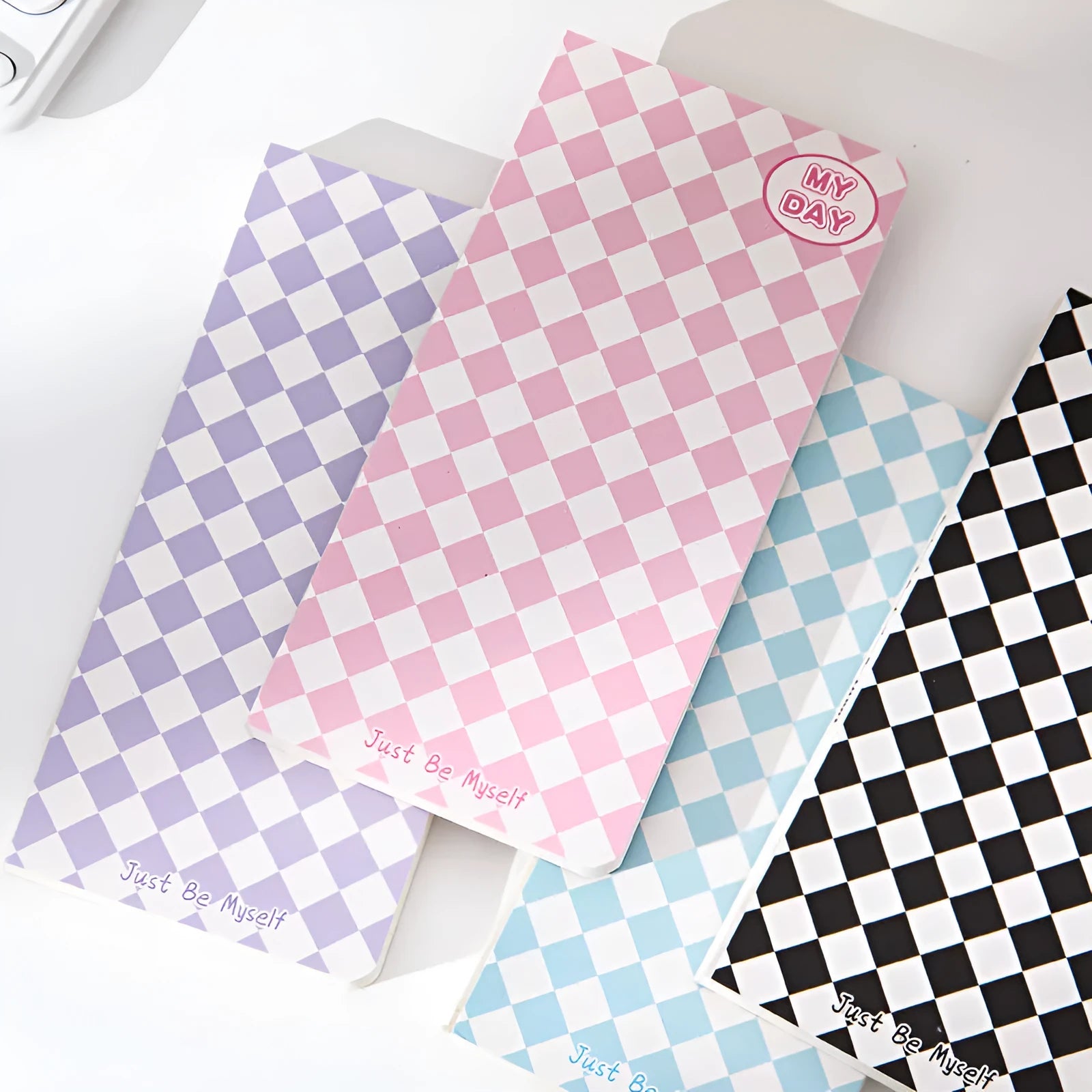 Ins style Japanese Korean cute notebook with checkerboard pattern cover and 100 sheets of Daolin paper