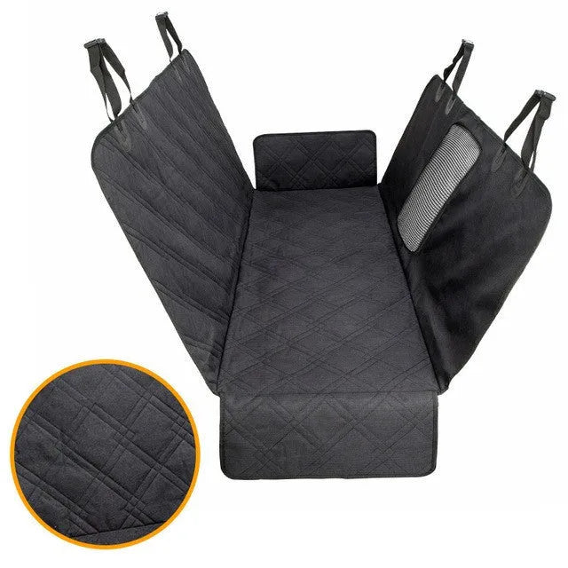Car dog mat in luxury style striped grid grey, waterproof cationic fabric rear seat pet cover for dogs